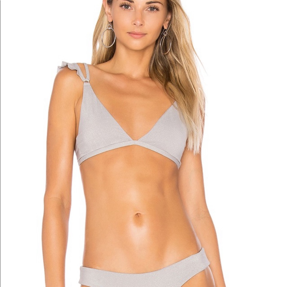 L*Space Kingsley Top Grey Fog & Silver Size D NWT
